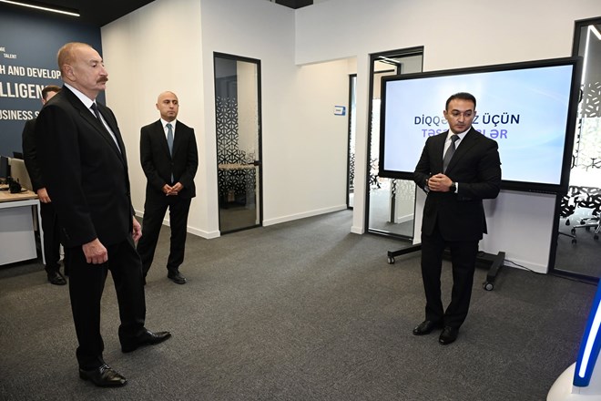 Президент Азербайджанской Республики Ильхам Алиев 14 сентября принял участие в открытии первого этапа инновационного городка «SABAH.city», созданного в Парке высоких технологий Министерства науки и образования в Баку.