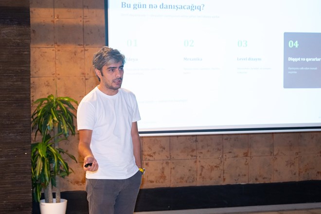 Сооснователь «KutForge Studios» Асад Гасанов провёл семинар на тему «Секреты успешного дизайна игр: от идеи до механики».